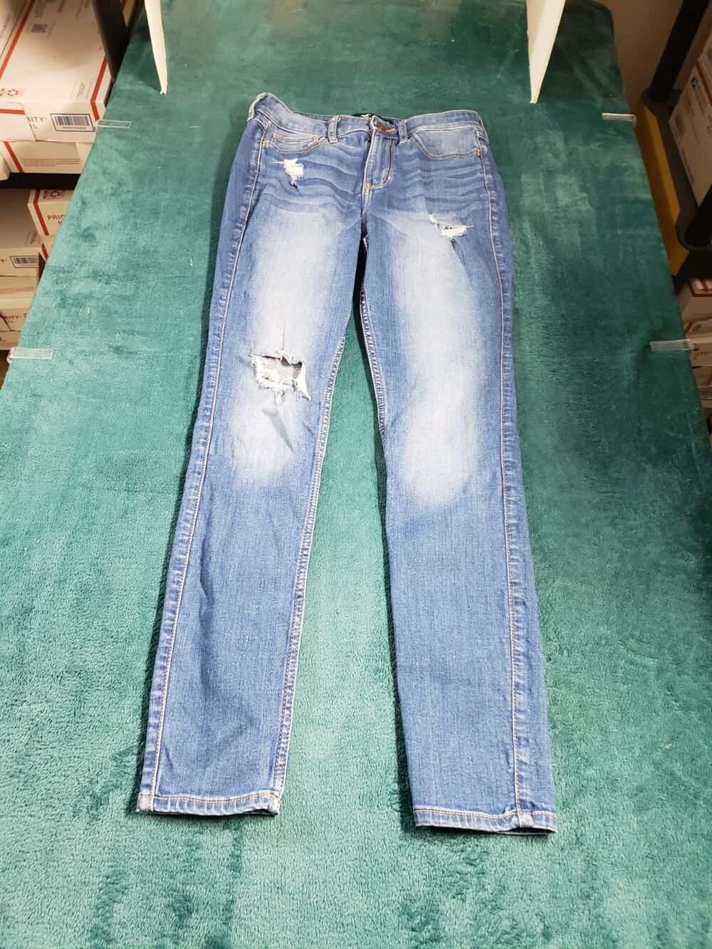 Hollister Jeans Size 1 Short Womens Blue Pants Denim Stretch High Rise Skinny